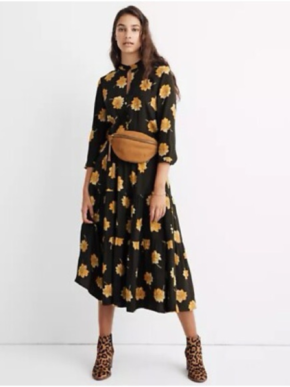 MADEWELL button-front tier dress
